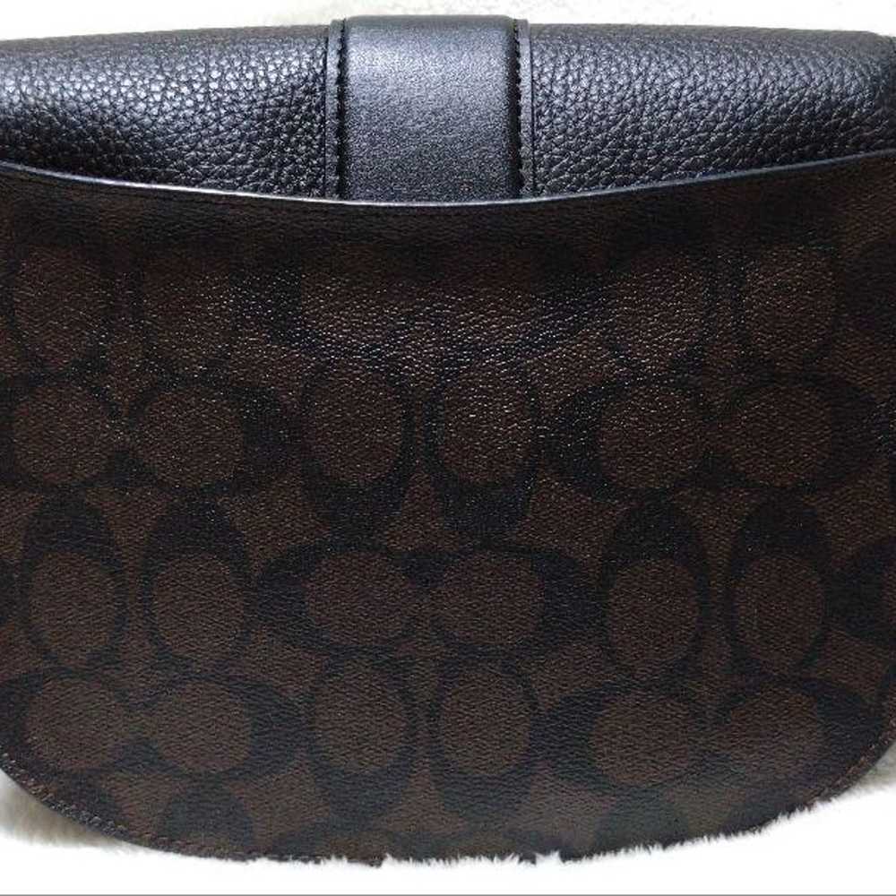 Coach shoulder bag black leather - image 4