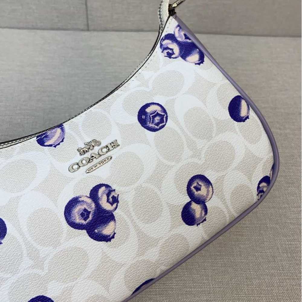 COACH Shoulder Bag Floral Pattern White/Purple CR… - image 6