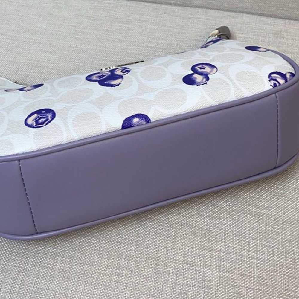 COACH Shoulder Bag Floral Pattern White/Purple CR… - image 7