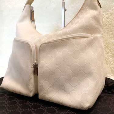 【Rare】Gucci One-Shoulder Bag Half Moon GG Canvas … - image 1