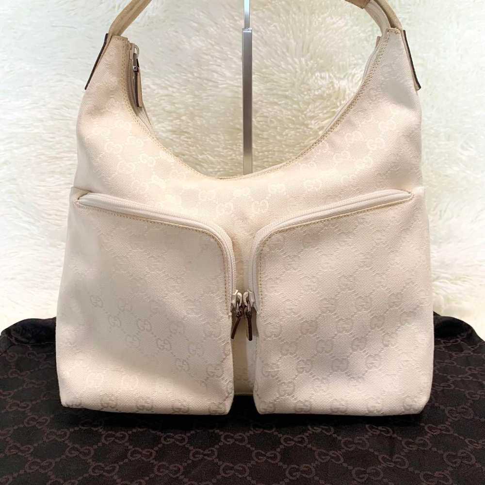 【Rare】Gucci One-Shoulder Bag Half Moon GG Canvas … - image 2