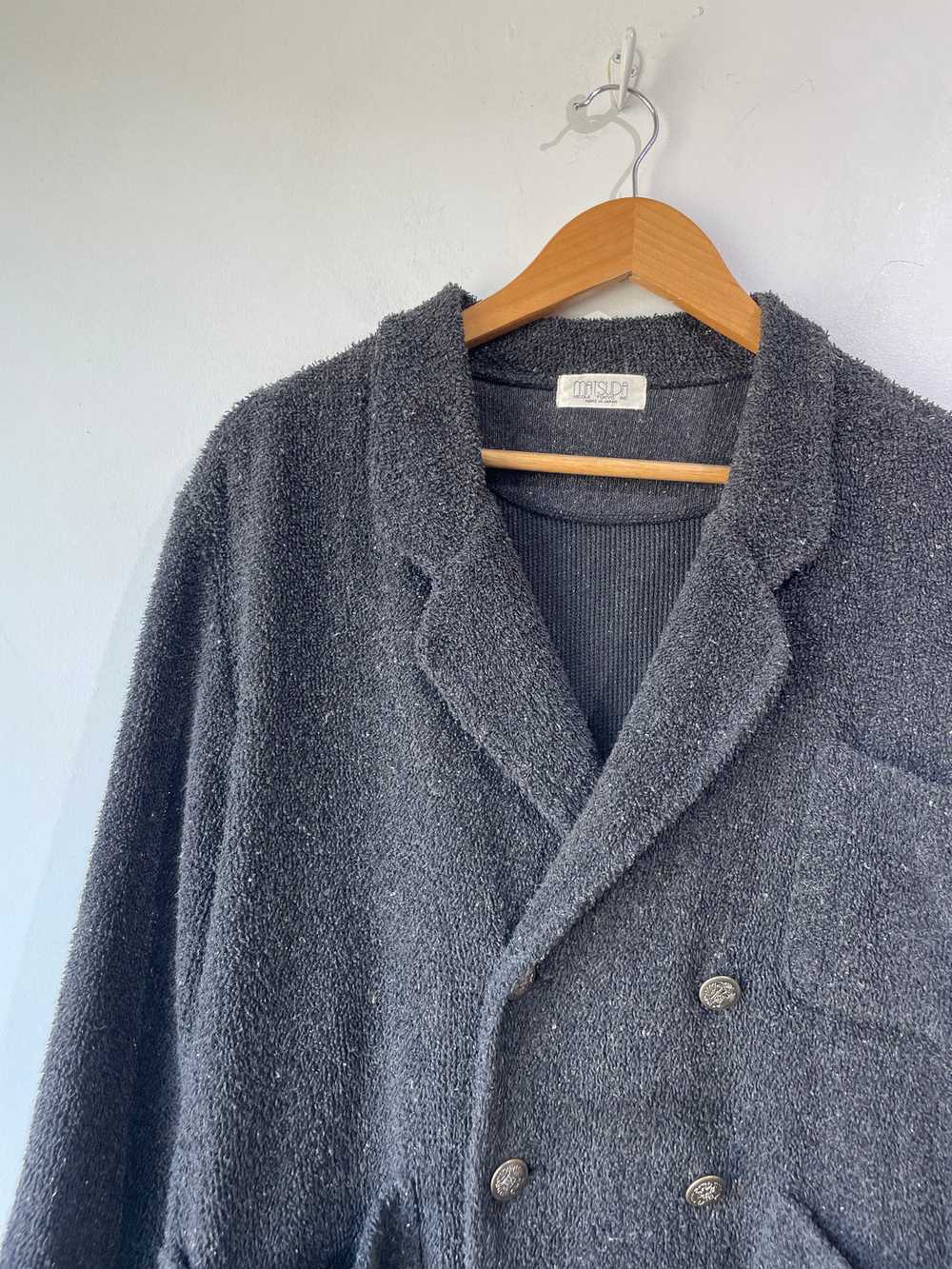 Vintage Matsuda Charcoal Gray Terrycloth Blazer - image 2