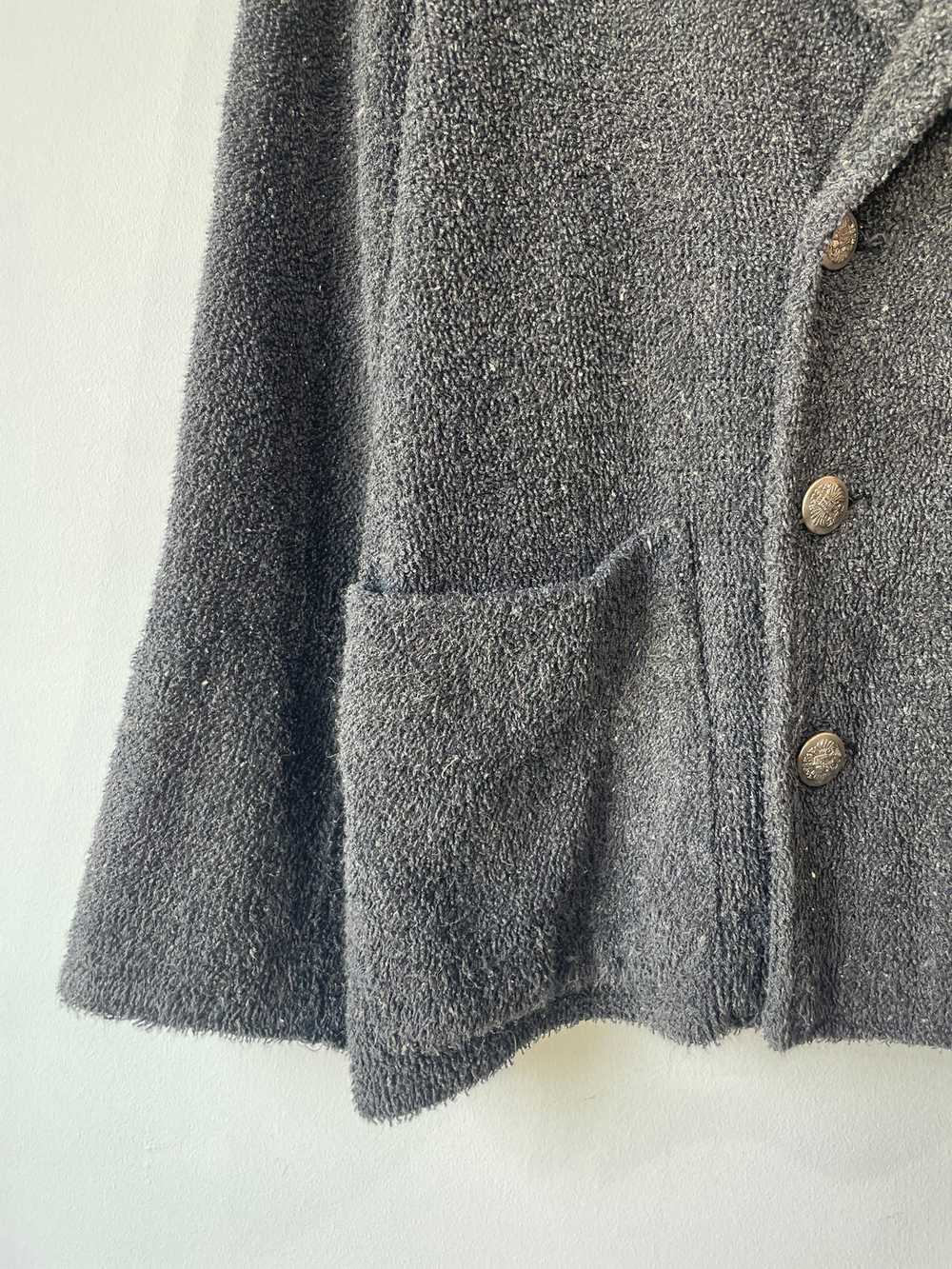 Vintage Matsuda Charcoal Gray Terrycloth Blazer - image 3