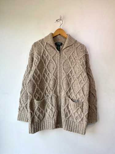 Vintage Ralph Lauren Oatmeal Cable-knit Cardigan - image 1