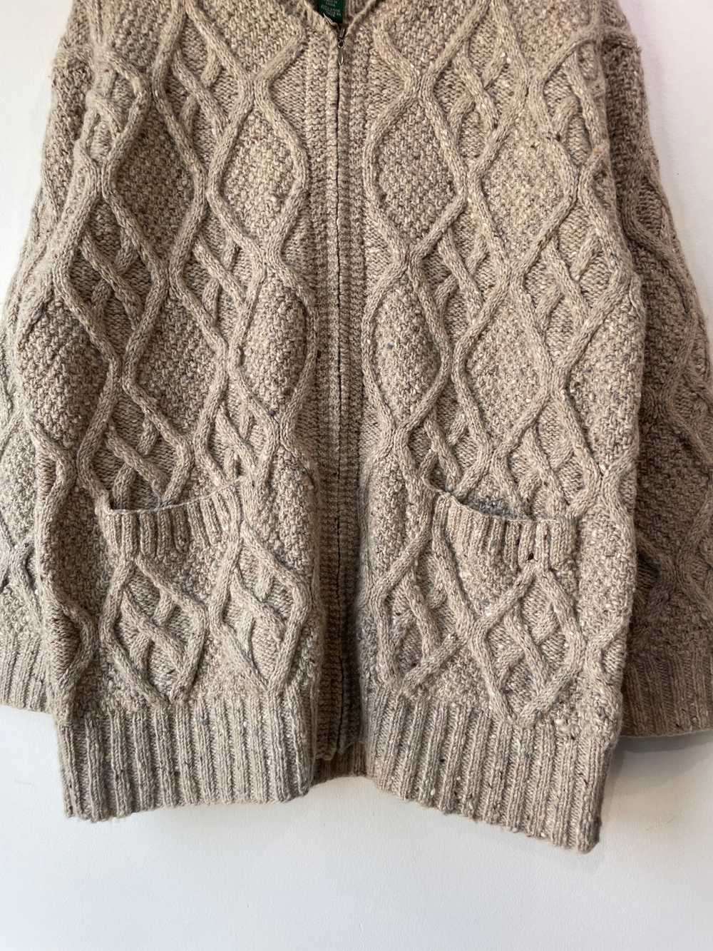 Vintage Ralph Lauren Oatmeal Cable-knit Cardigan - image 4