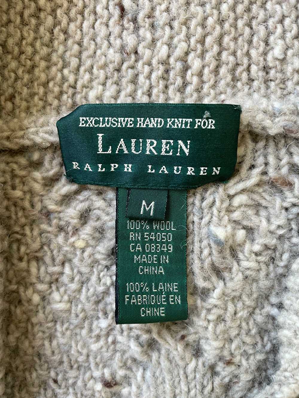 Vintage Ralph Lauren Oatmeal Cable-knit Cardigan - image 6