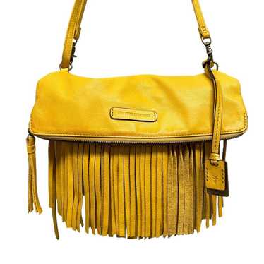 Frye Heidi Leather Fringe Yellow Crossbody/Clutch… - image 1