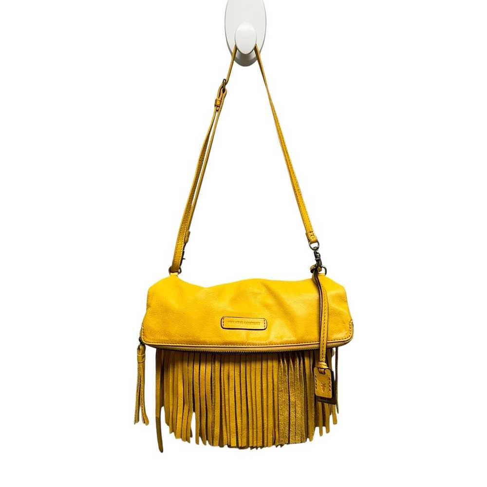 Frye Heidi Leather Fringe Yellow Crossbody/Clutch… - image 2