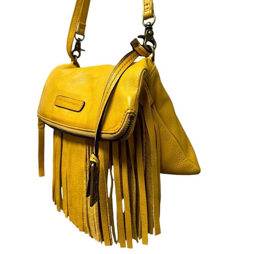 Frye Heidi Leather Fringe Yellow Crossbody/Clutch… - image 4