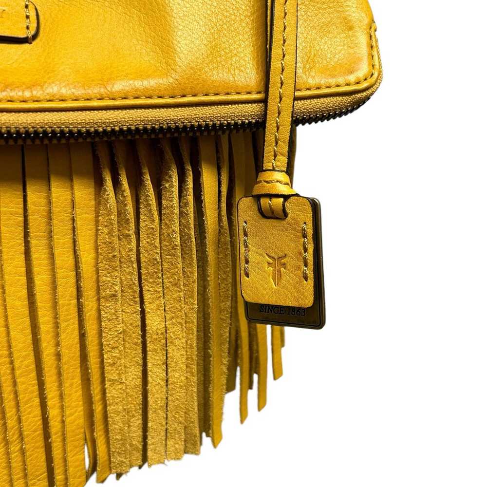 Frye Heidi Leather Fringe Yellow Crossbody/Clutch… - image 5