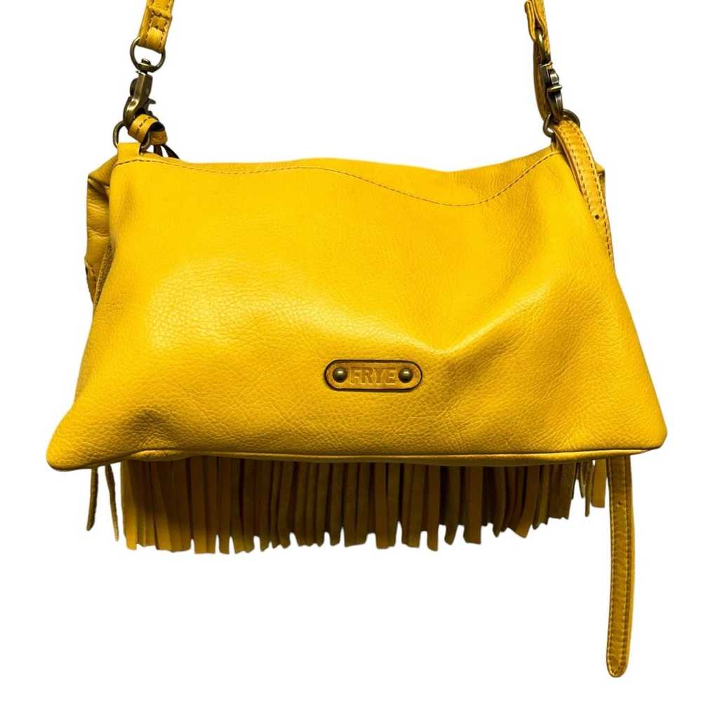 Frye Heidi Leather Fringe Yellow Crossbody/Clutch… - image 7