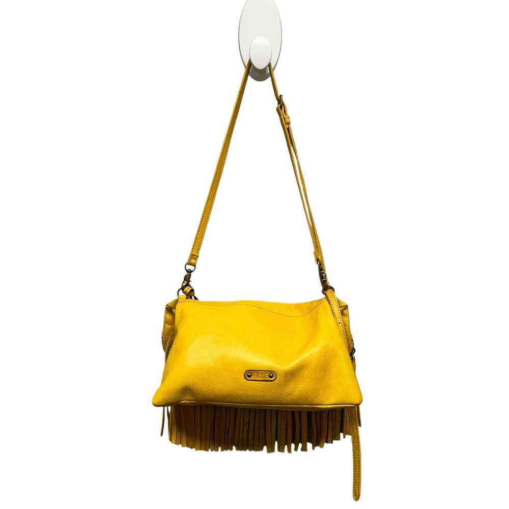 Frye Heidi Leather Fringe Yellow Crossbody/Clutch… - image 8