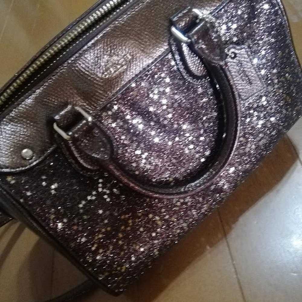 Brand new COACH brown bag with glittering star mo… - image 10