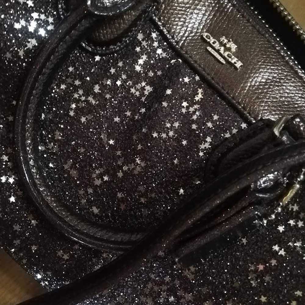 Brand new COACH brown bag with glittering star mo… - image 3