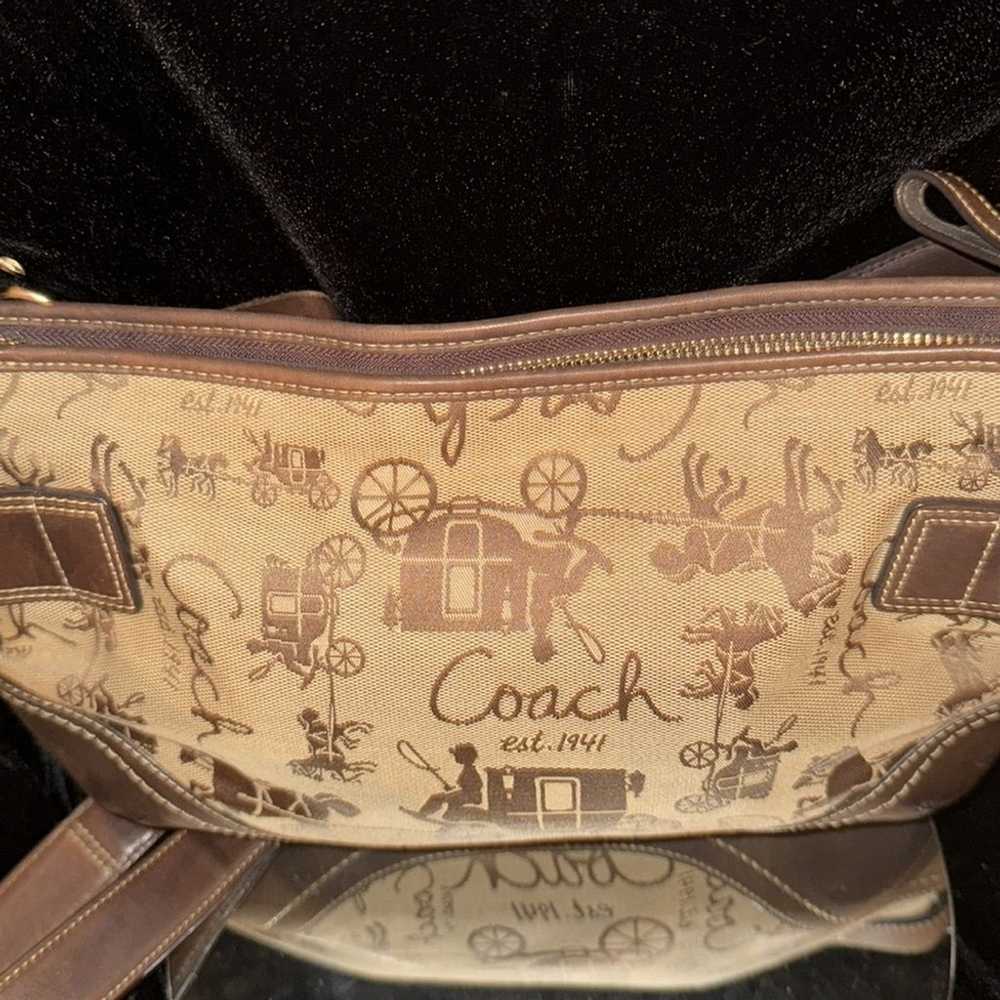 Coach Beg Signature Horse and Carriage Canvas & L… - image 11