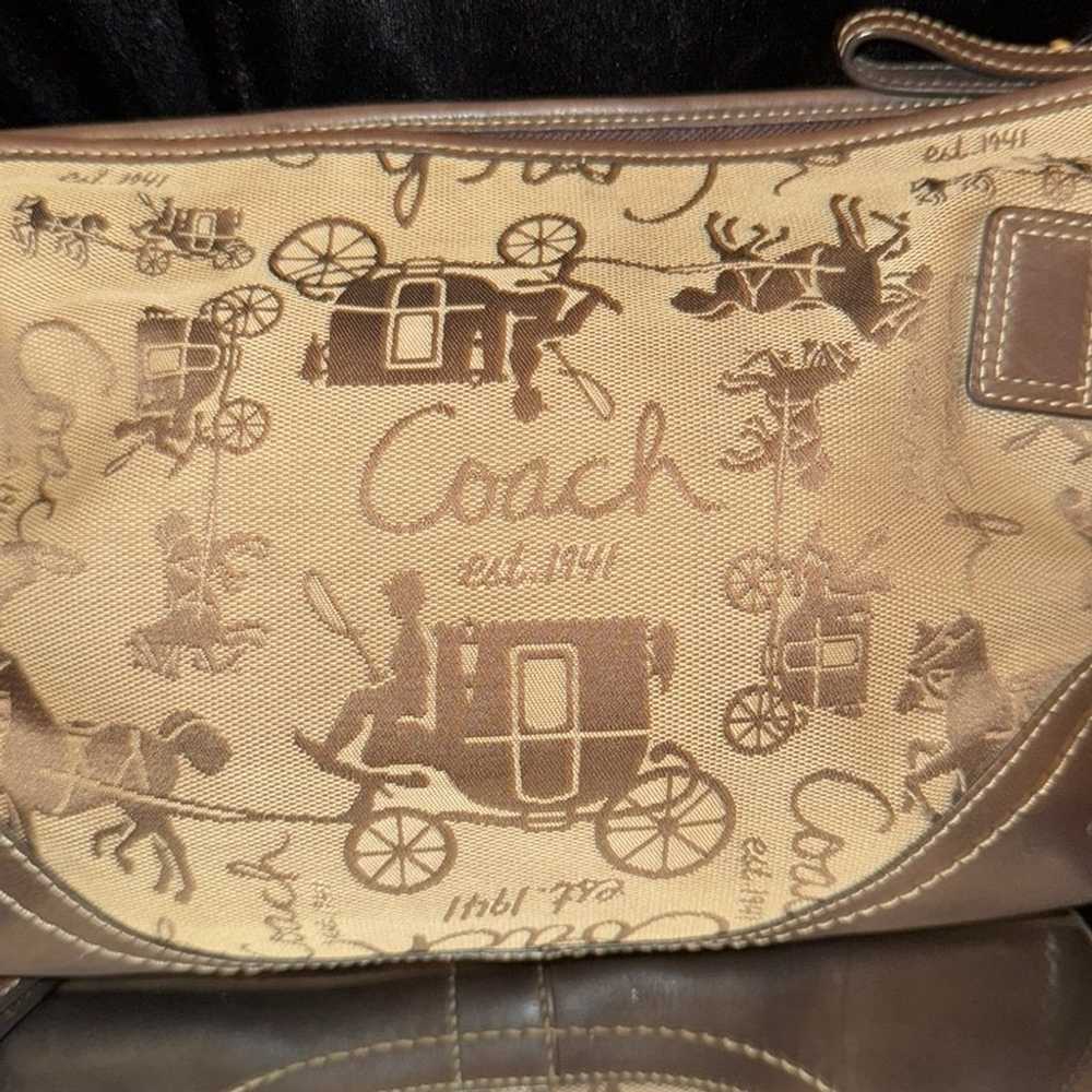 Coach Beg Signature Horse and Carriage Canvas & L… - image 7