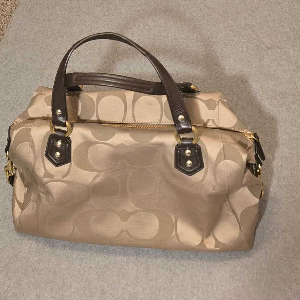 Coach Campbell Signature Khaki/Mahogany Hand Bag … - image 12