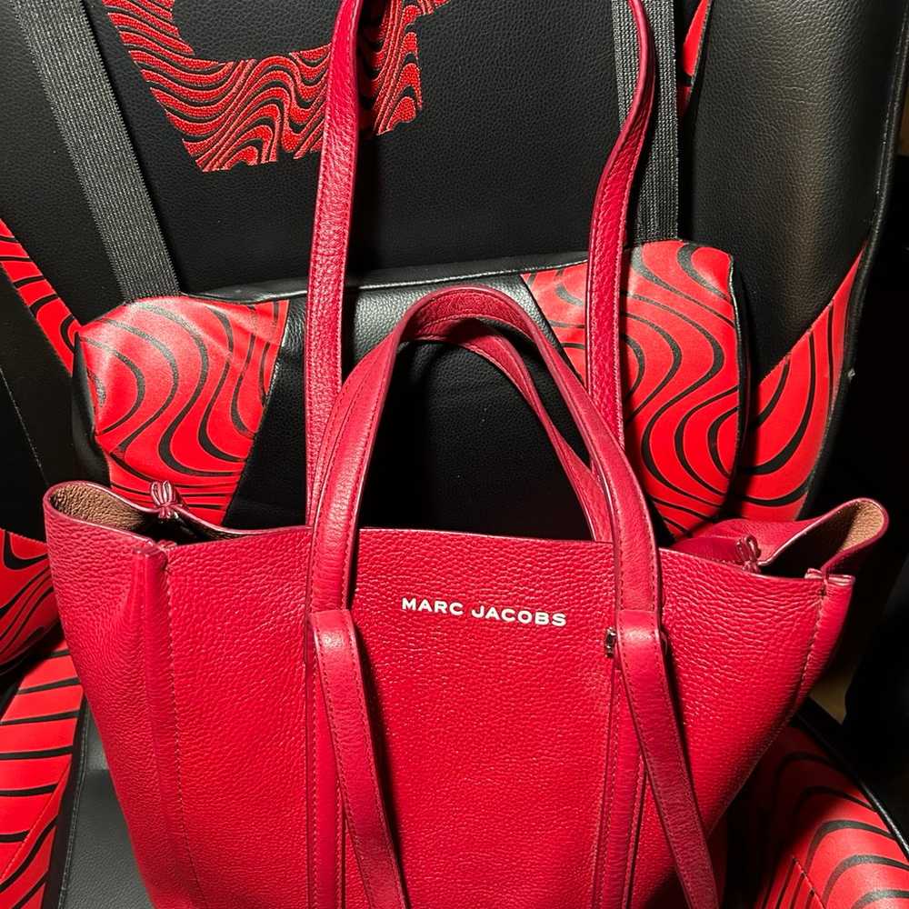 Marc Jacobs tote bag medium red leather - image 11