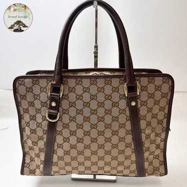 GUCCI GG Canvas Handbag Brown