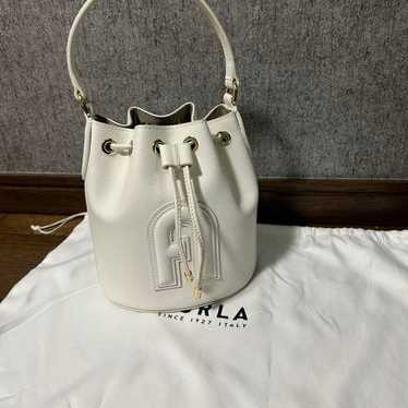 FURLA Cleo White Shoulder Bag Drawstring Bag - image 1