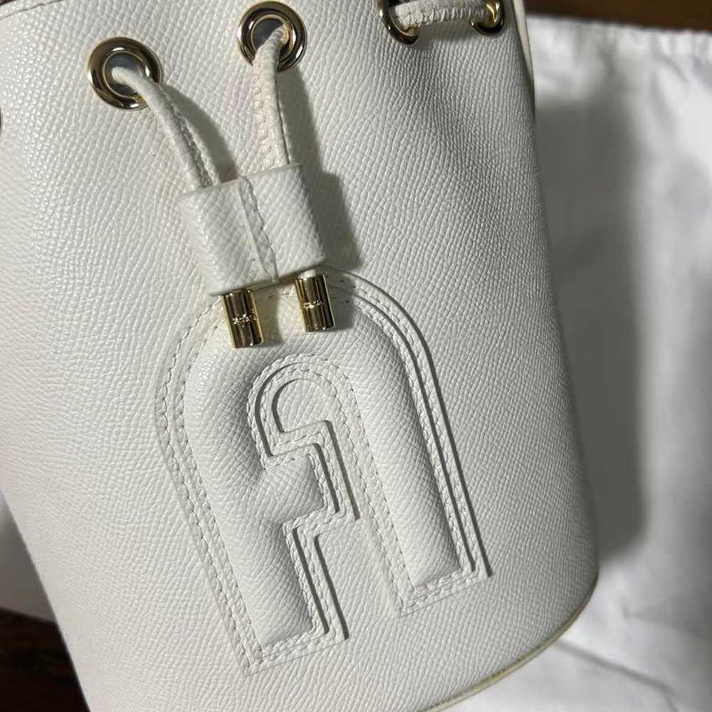 FURLA Cleo White Shoulder Bag Drawstring Bag - image 3