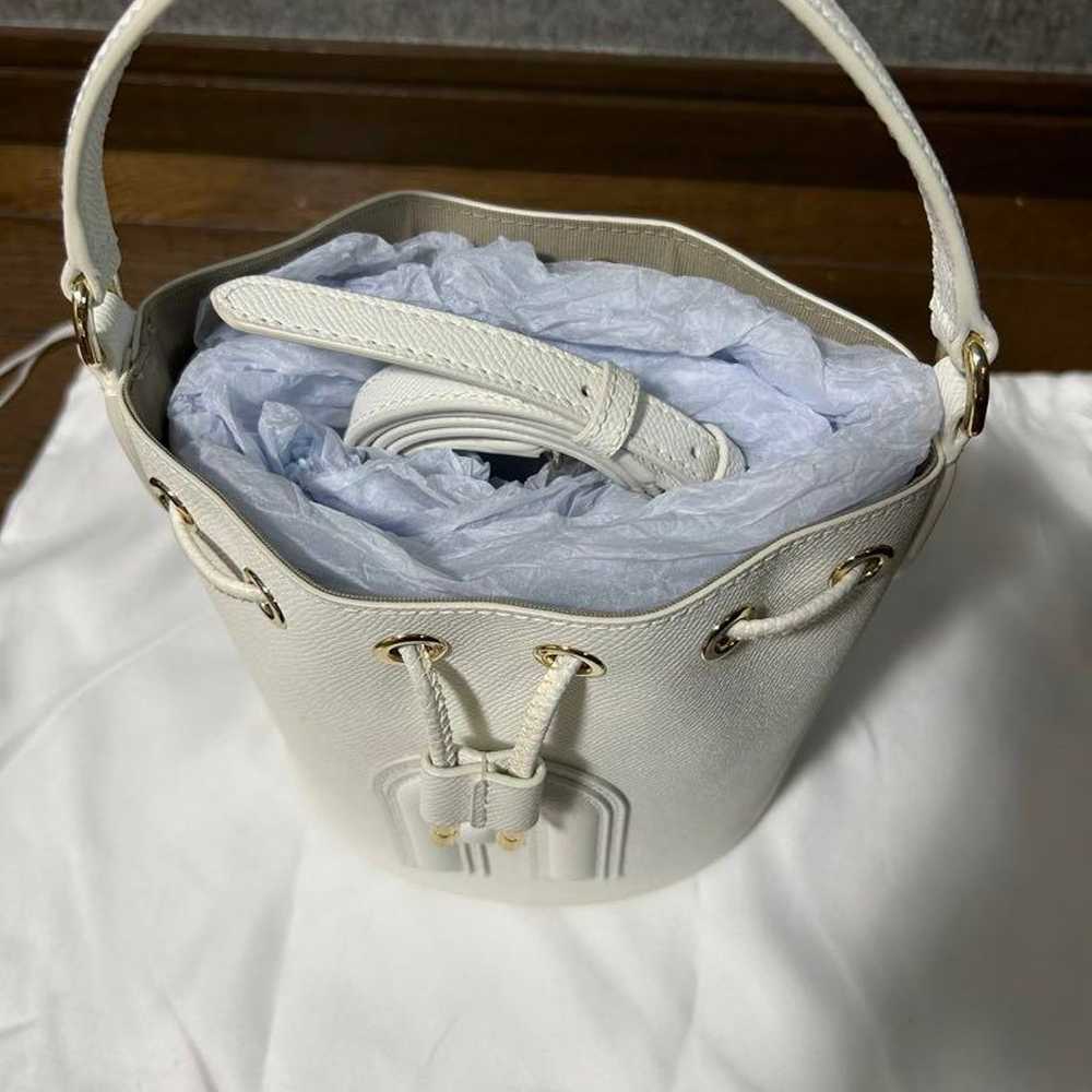 FURLA Cleo White Shoulder Bag Drawstring Bag - image 4