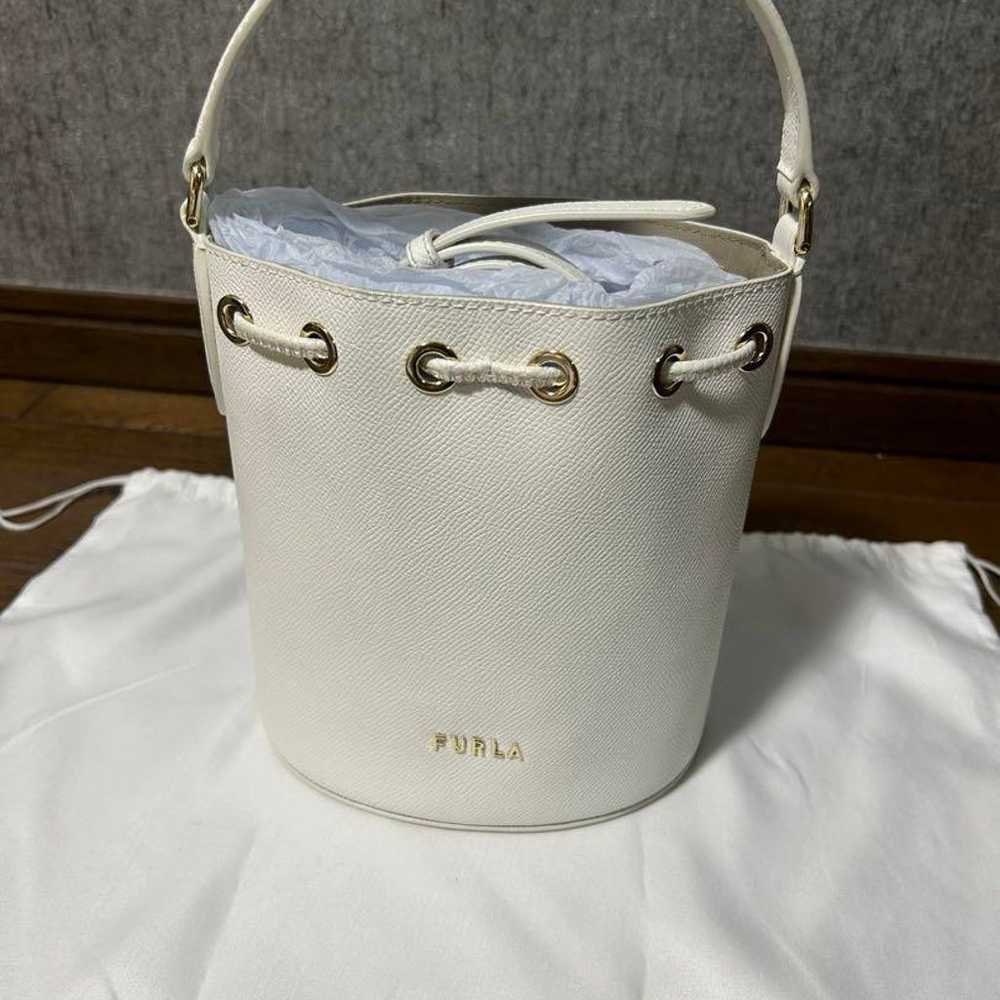 FURLA Cleo White Shoulder Bag Drawstring Bag - image 5