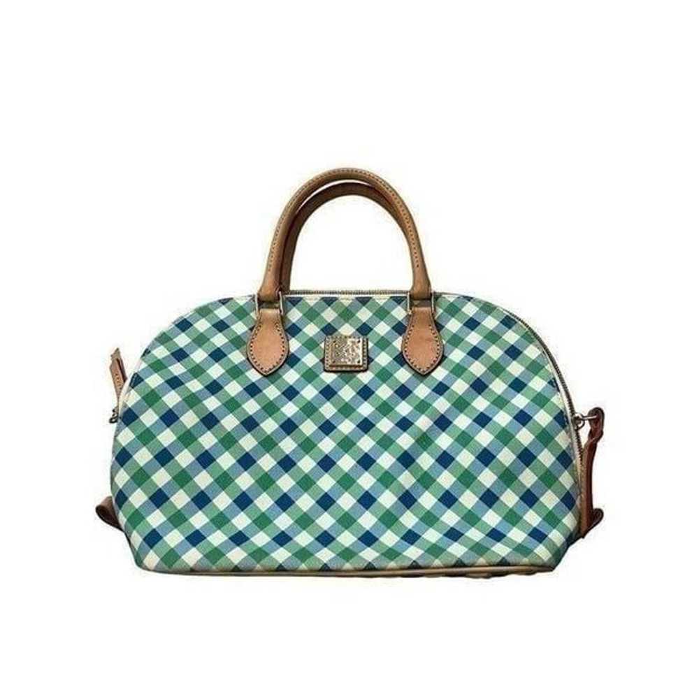 Dooney & Bourke Elsie Green Blue Zipped Satchel - image 1