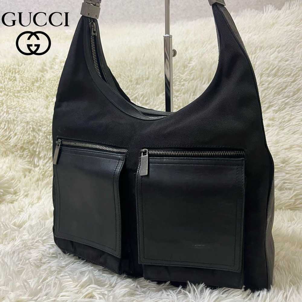 GUCCI Gucci one-shoulder leather x nylon in excel… - image 1