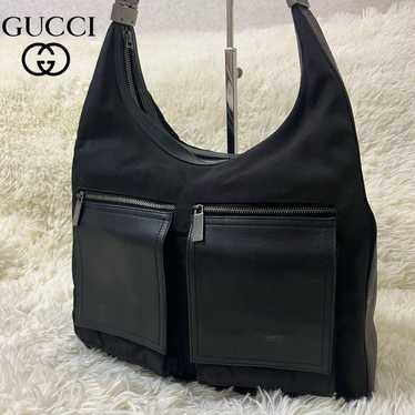 GUCCI Gucci one-shoulder leather x nylon in excel… - image 1