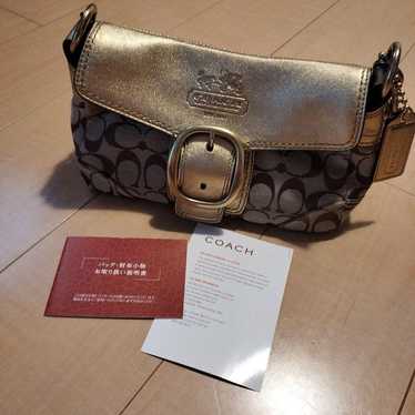 COACH Signature Shoulder Bag 12375 BKHGD Gold