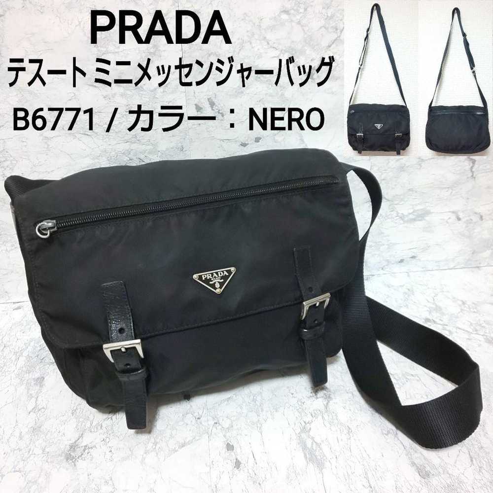 PRADA Tessuto Mini Messenger Bag with Triangular … - image 1