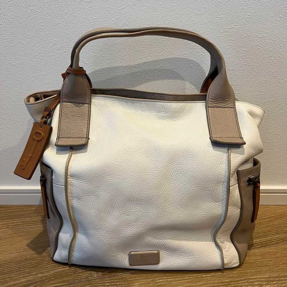 FOSSIL White Leather Handbag - image 2