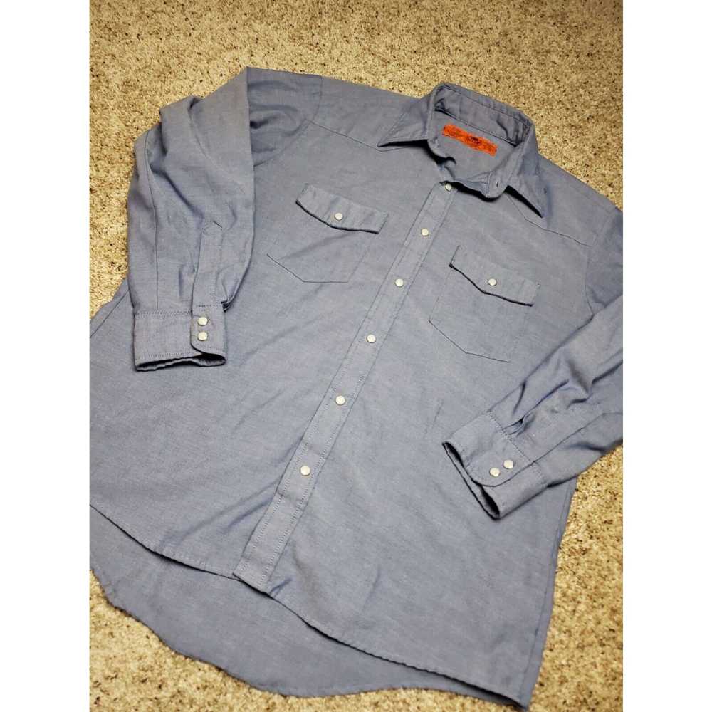 Vintage Red Kap Work Shirt Large Mens Blue Lkng S… - image 2