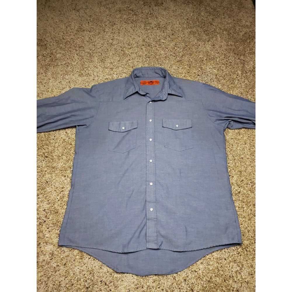 Vintage Red Kap Work Shirt Large Mens Blue Lkng S… - image 3