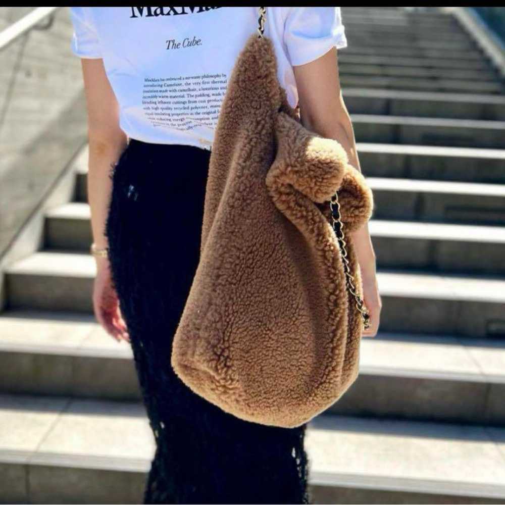 VIOLAD'ORO ELMO Eco-fur Tote Bag Brown - image 1