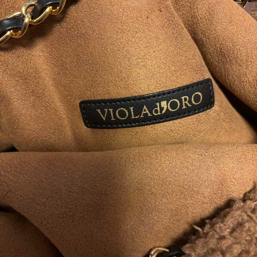 VIOLAD'ORO ELMO Eco-fur Tote Bag Brown - image 5