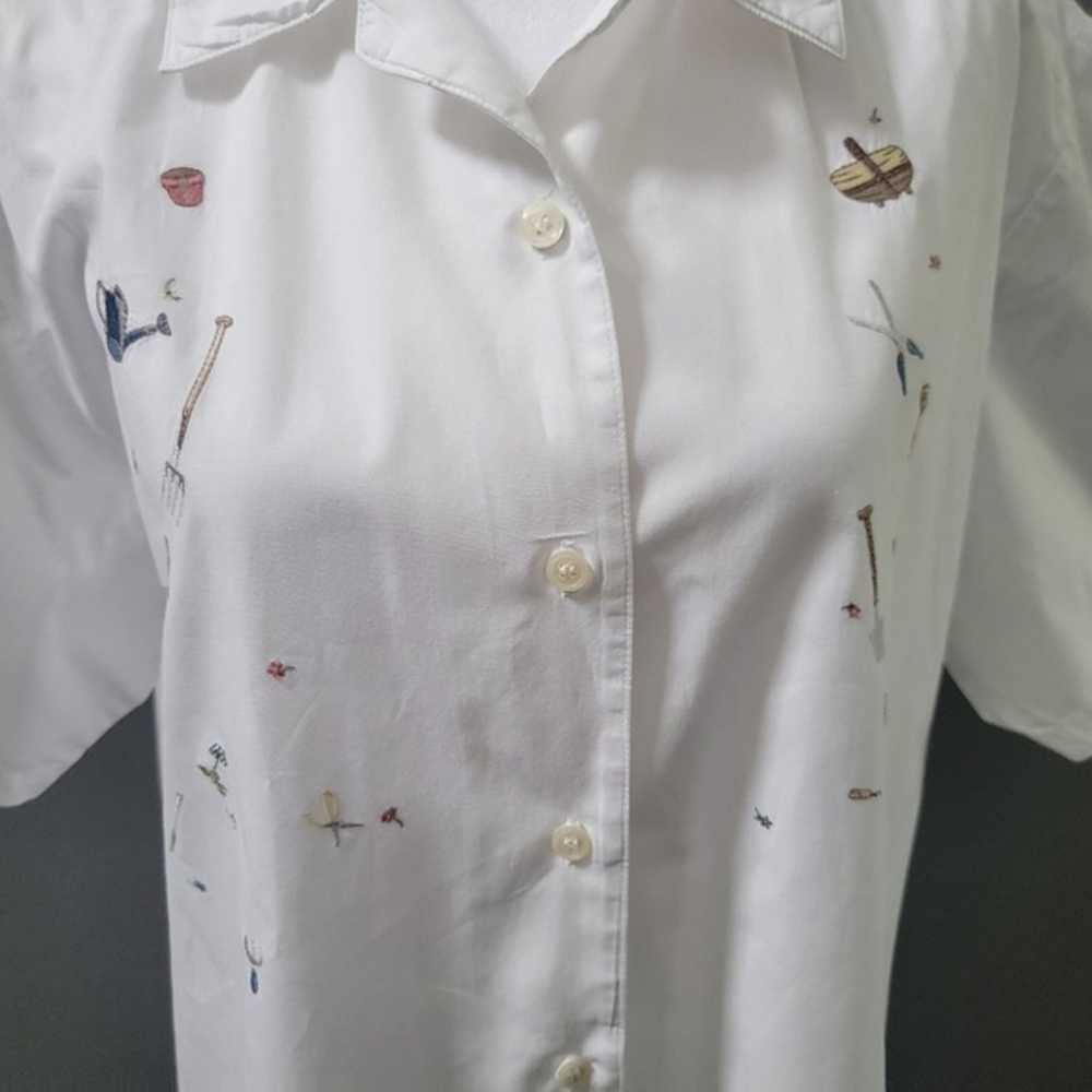 RARE VINTAGE WOOLRICH GARDENING TOP EMBROIDERED S… - image 2