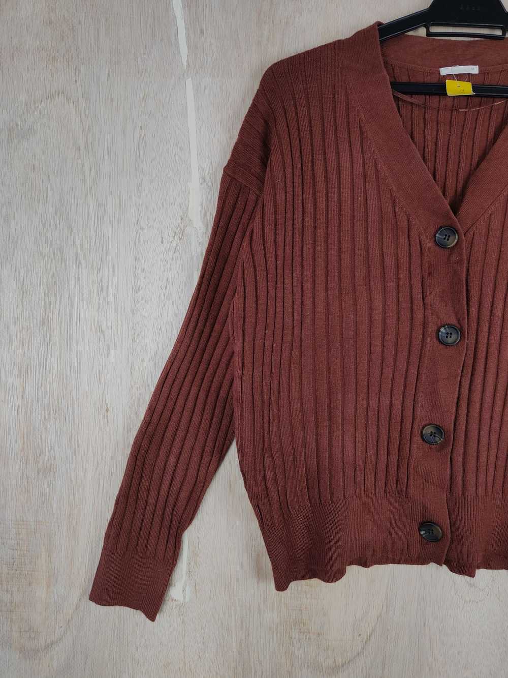 Cardigan × Japanese Brand × Streetwear GU Brown c… - image 3