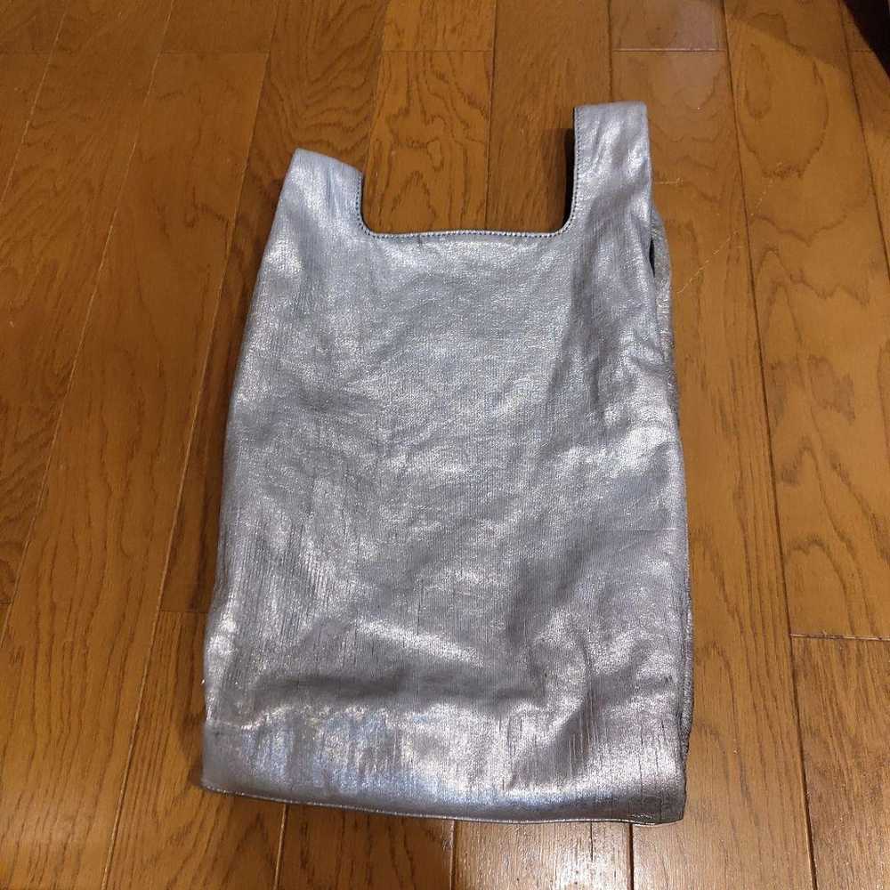 Maison Margiela Small Silver Leather Bag - image 2