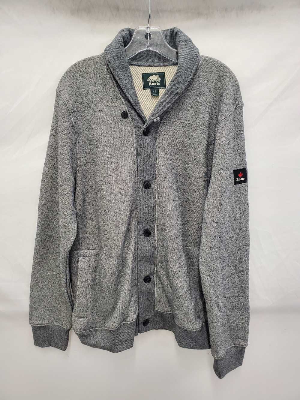 Roots Canada MN's Heather Gray Button Up Cardigan… - image 1