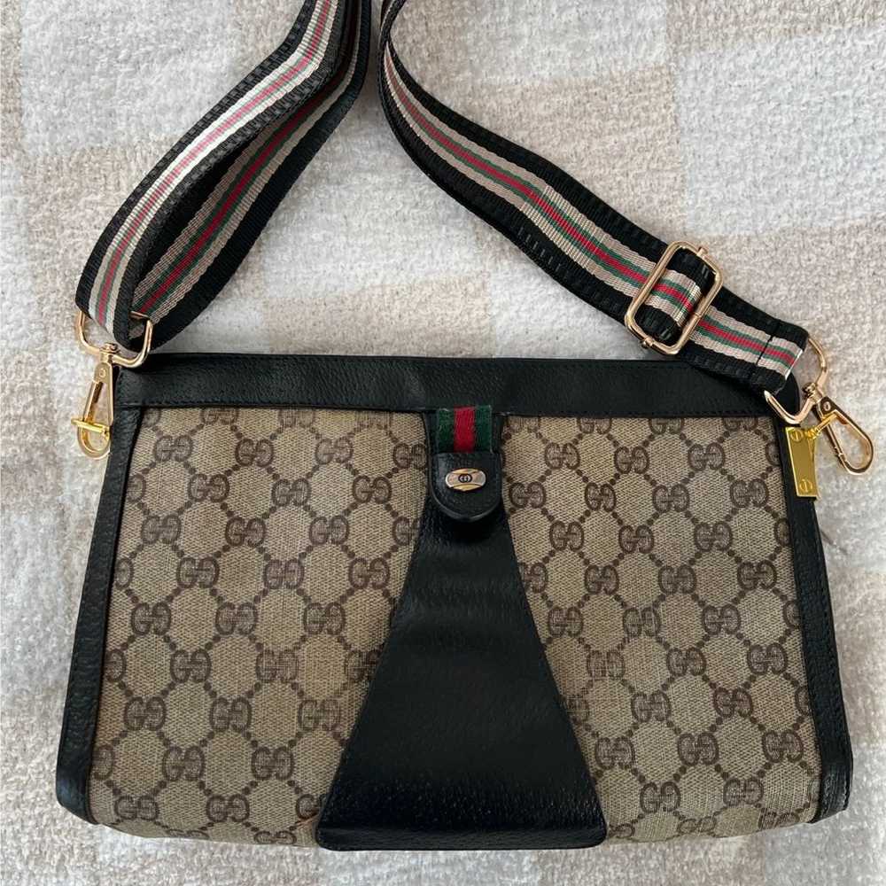 Authentic: Vintage, Gucci Web Sherry Line Clutch … - image 6