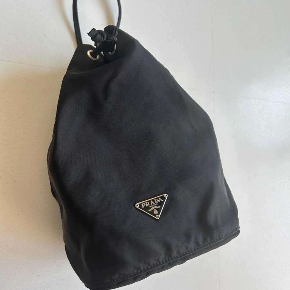 PRADA Black Nylon Drawstring Bag - image 2