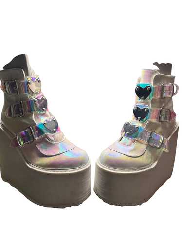 Raveival Demonia Platforms Heart Buckles