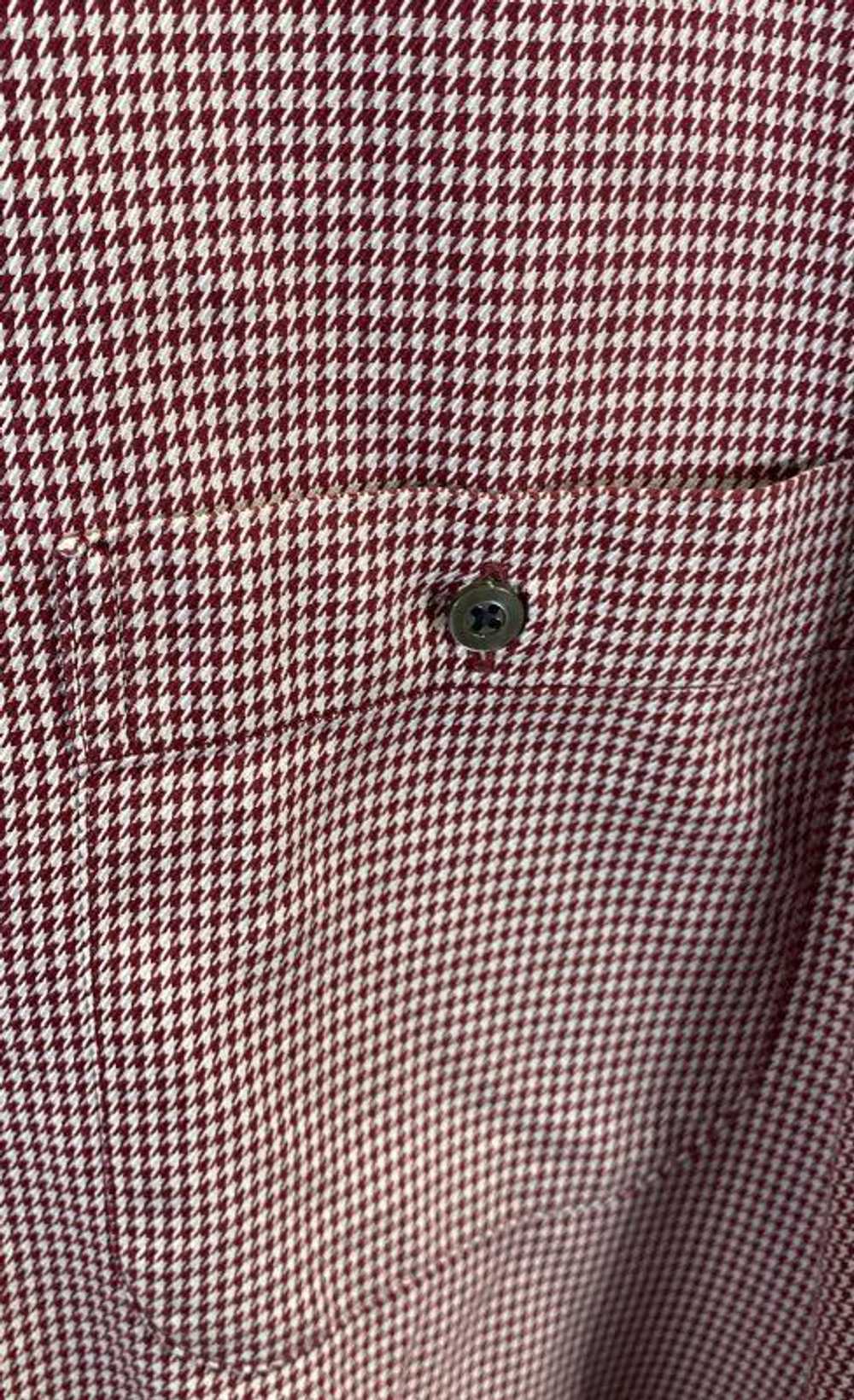 Burberry Men Red Houndstooth Button Up Shirt L - image 5