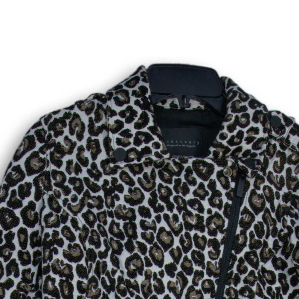 Sanctuary Womens White Leopard Print Spread Colla… - image 3