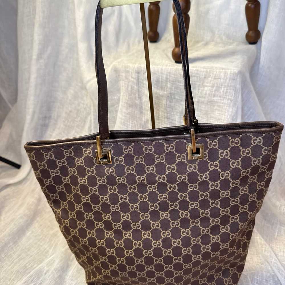 Authentic GUCCI GG Monogram Tote Shoulder Bag - image 3