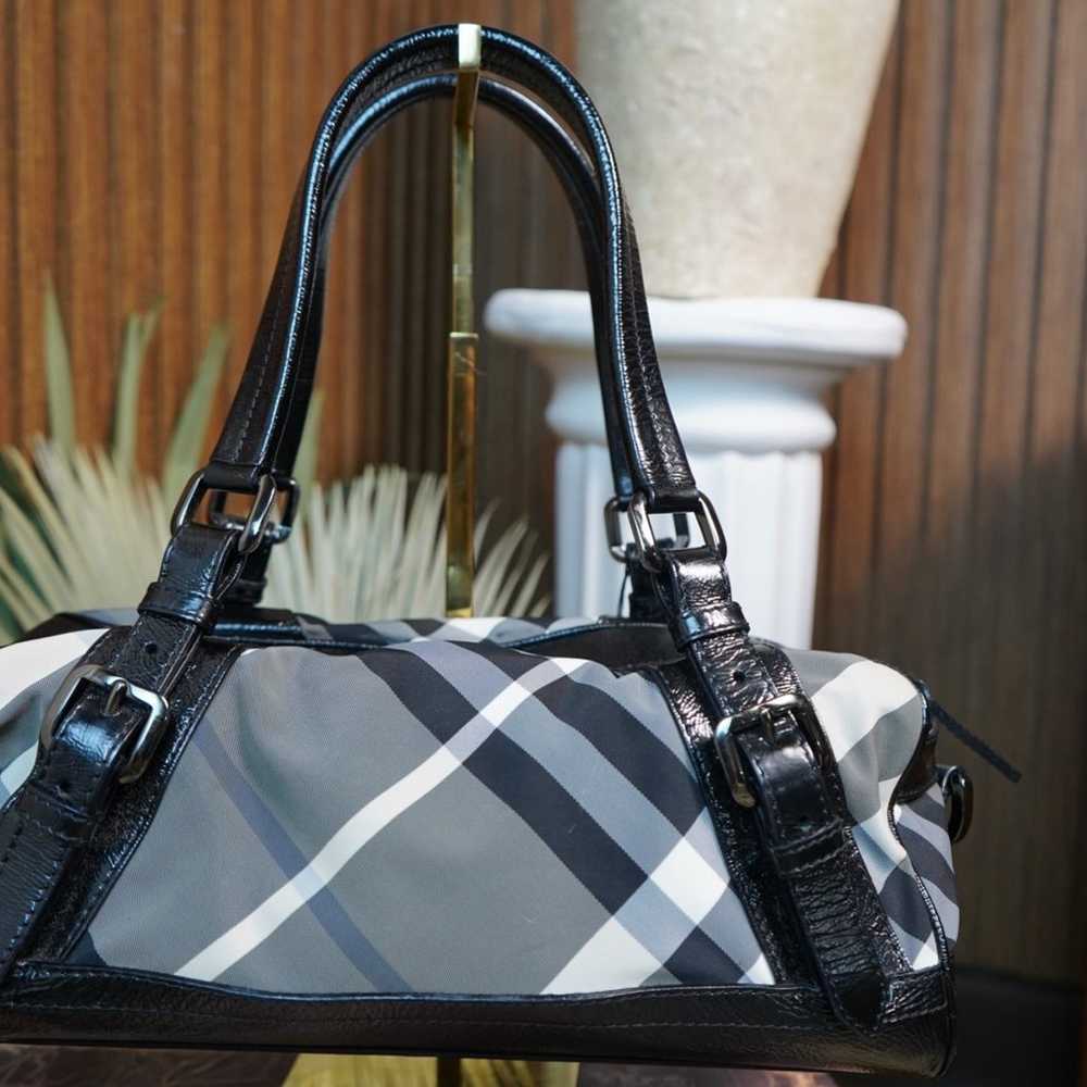 BURBERRY  Nylon Patent Beat Check Satchel Black - image 1