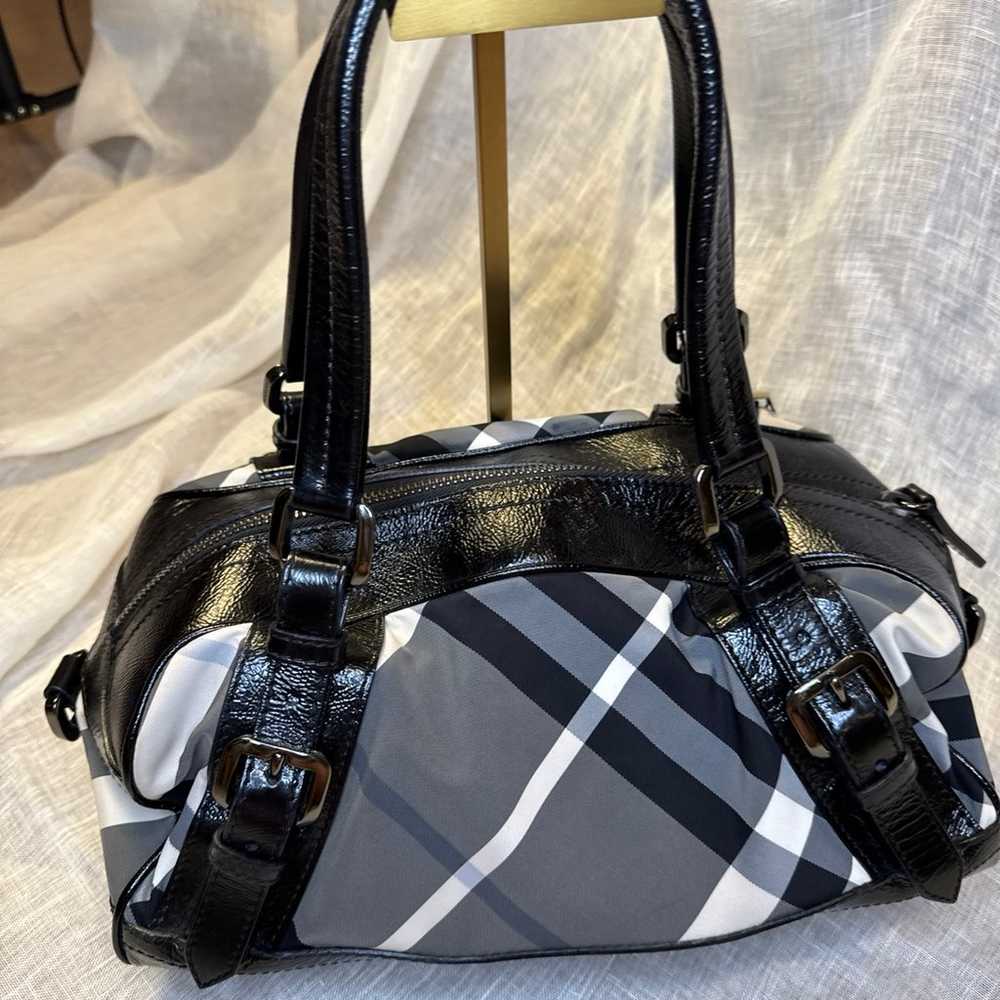 BURBERRY  Nylon Patent Beat Check Satchel Black - image 2