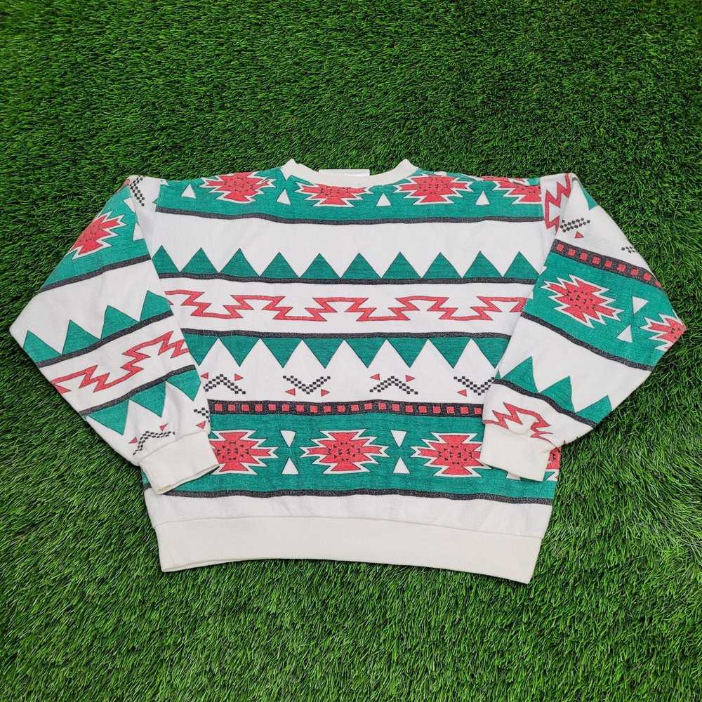 Bugle Boy Vintage Tribal Aztec Cropped Sweatshirt… - image 2